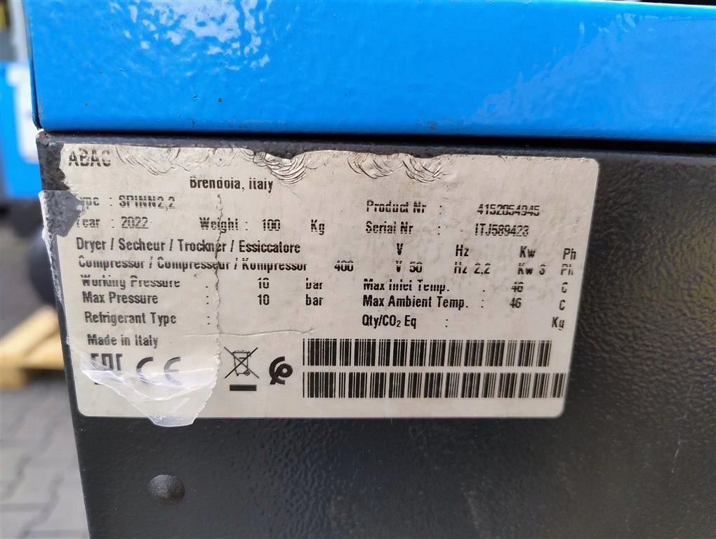 kompresor srubowy abac spinn 2.2kw 0.24m3 min 10bar 400v - Sklep Czemar