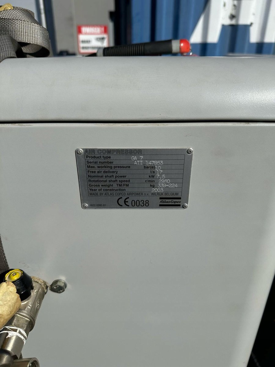 Kompresor Śrubowy Atlas Copco GA7 7.5kW 1.07m3/min 10 bar - Sklep Czemar