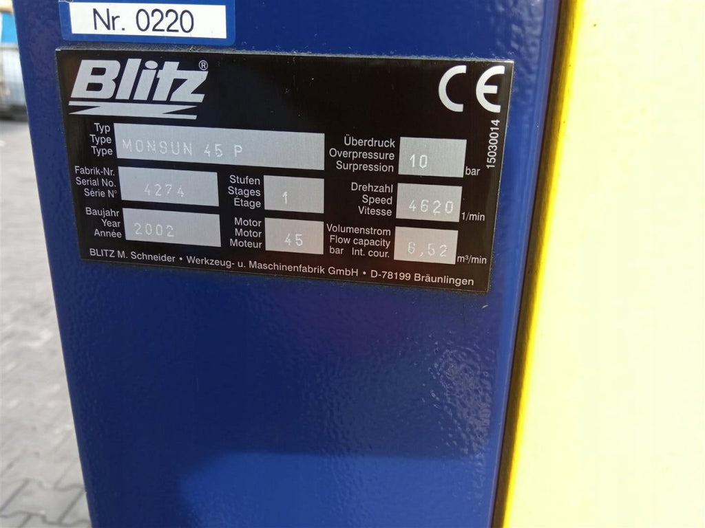 Kompresor Śrubowy BLITZ MONSUN45 45KW 6,52m³/min - Sklep Czemar