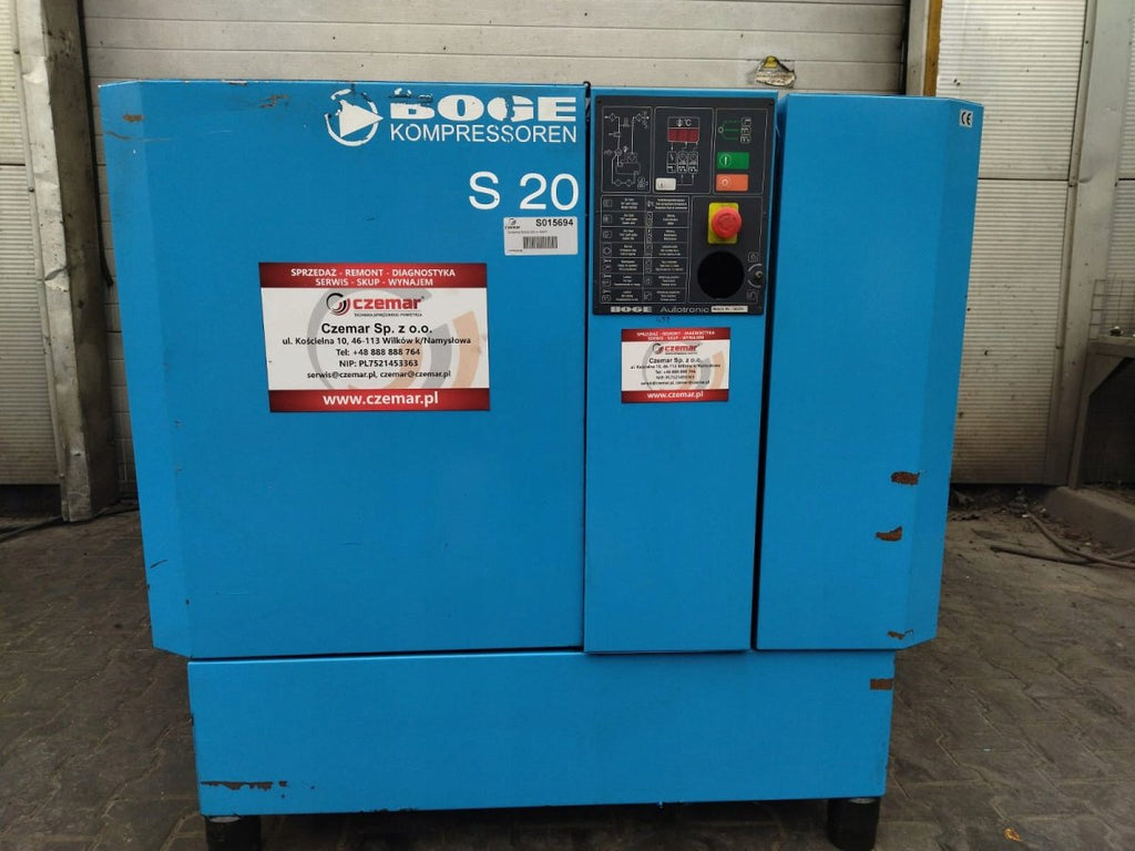 Kompresor Śrubowy BOGE S20 15kW 2,06m³/min 10 bar 2001r - Sklep Czemar