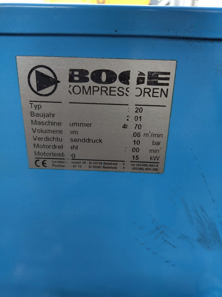Kompresor Śrubowy BOGE S20 15kW 2,06m³/min 10 bar 2001r - Sklep Czemar