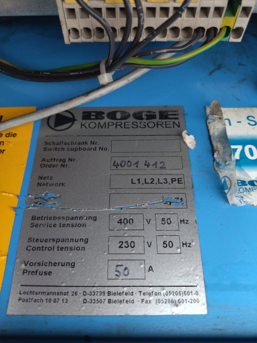 Kompresor Śrubowy BOGE S20 15kW 2,06m³/min 10 bar 2001r - Sklep Czemar