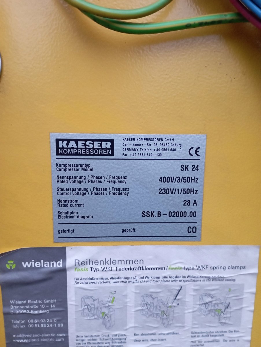 Kompresor Śrubowy KAESER SK24 15kW 2020 L/min 8 bar 2006r - Sklep Czemar