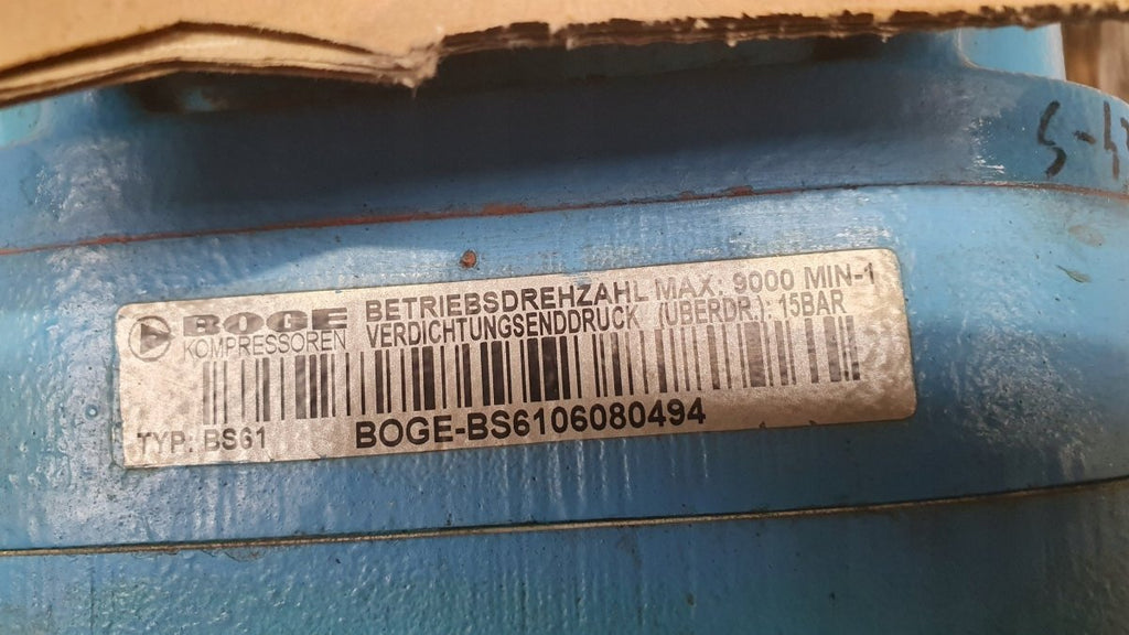 SPRAWNY!!! Stopień śrubowy Boge BS61 9000 obr/min 15 bar - Sklep Czemar