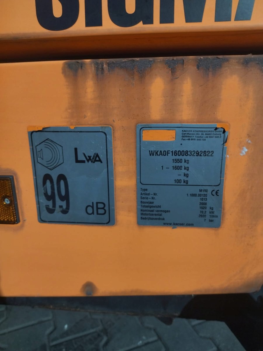 kompresor spalinowy kaeser m100 70kw 7bar mobilny - Sklep Czemar