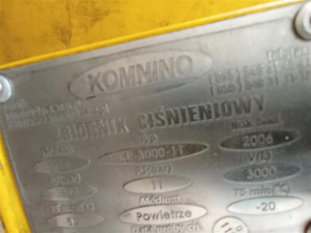 ZBIORNIK KOMINO CIŚNIENIOWY 3000L PIONOWY 11BAR DO KOMPRESORA SPRĘŻARKI - Sklep Czemar